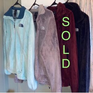 Set of 3 North Face Fleece Jackets **burgundy/red SOLD** SMALL & XS